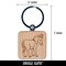 Donkey Looking Over Shoulder Butt Engraved Wood Square Keychain Tag Charm